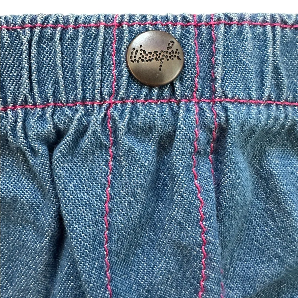 Wrangler Blue Denim Diaper Cover with Pink Stitching Size 3m - Picture 3 of 4